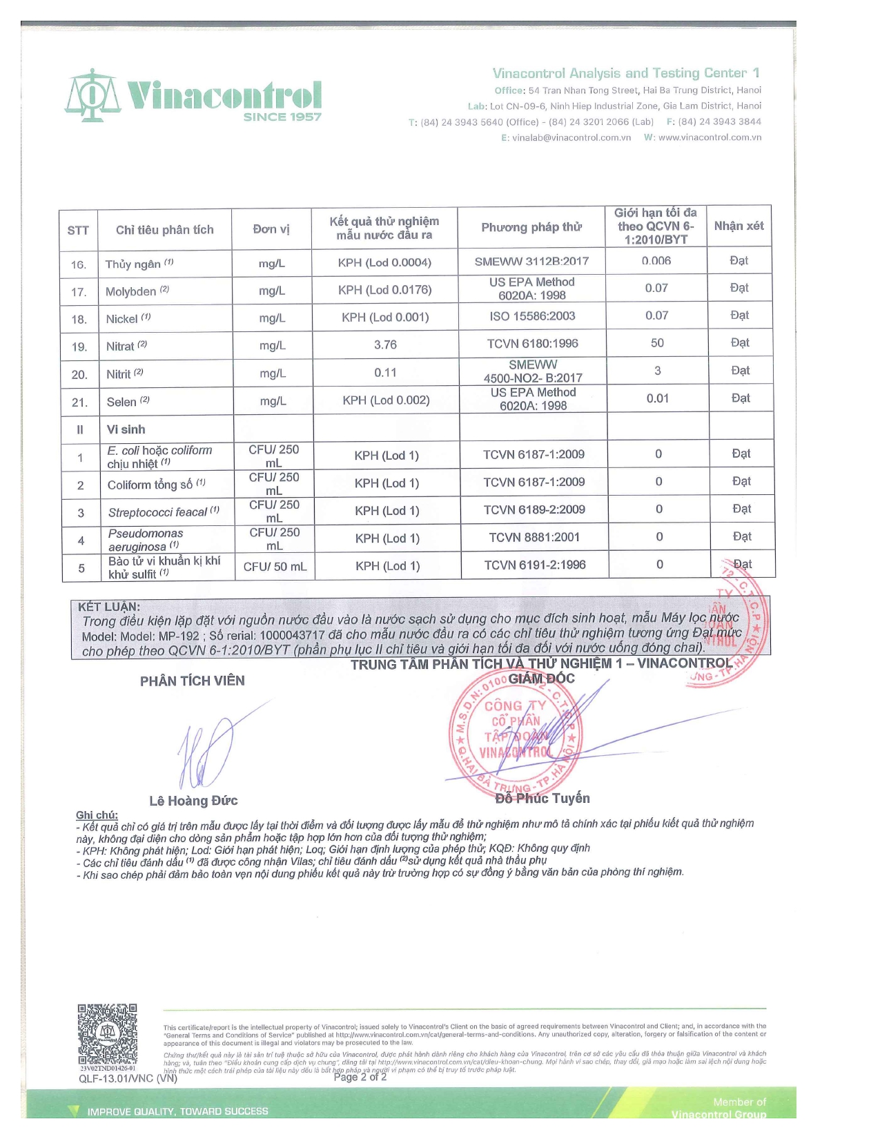 [GIẢM 50%] [HÀNG CHÍNH HÃNG] Máy lọc nước để gầm không tủ Mutosi MP-192/MP192