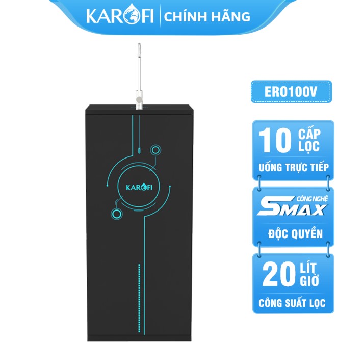 [HÀNG CHÍNH HÃNG] Máy lọc nước Karofi ERO100V có vỏ