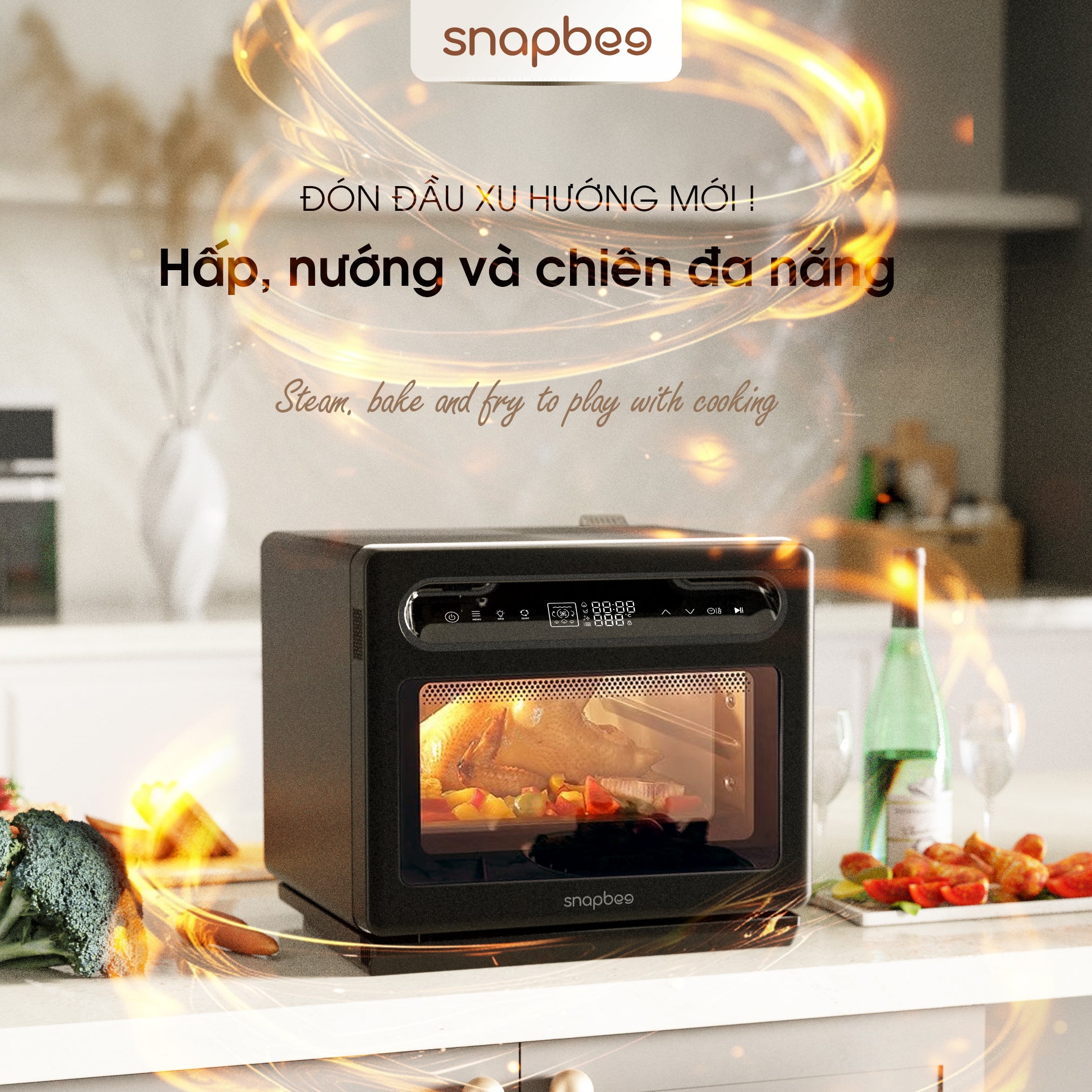[HÀNG CHÍNH HÃNG] Nồi Chiên Hấp Đa Năng SnapBee SF20 PRO – Dung Tích 20 Lít – Inox 304 và 316 cao cấp – Đầy đủ phụ kiện – Bảo hành 2 năm chính hãng