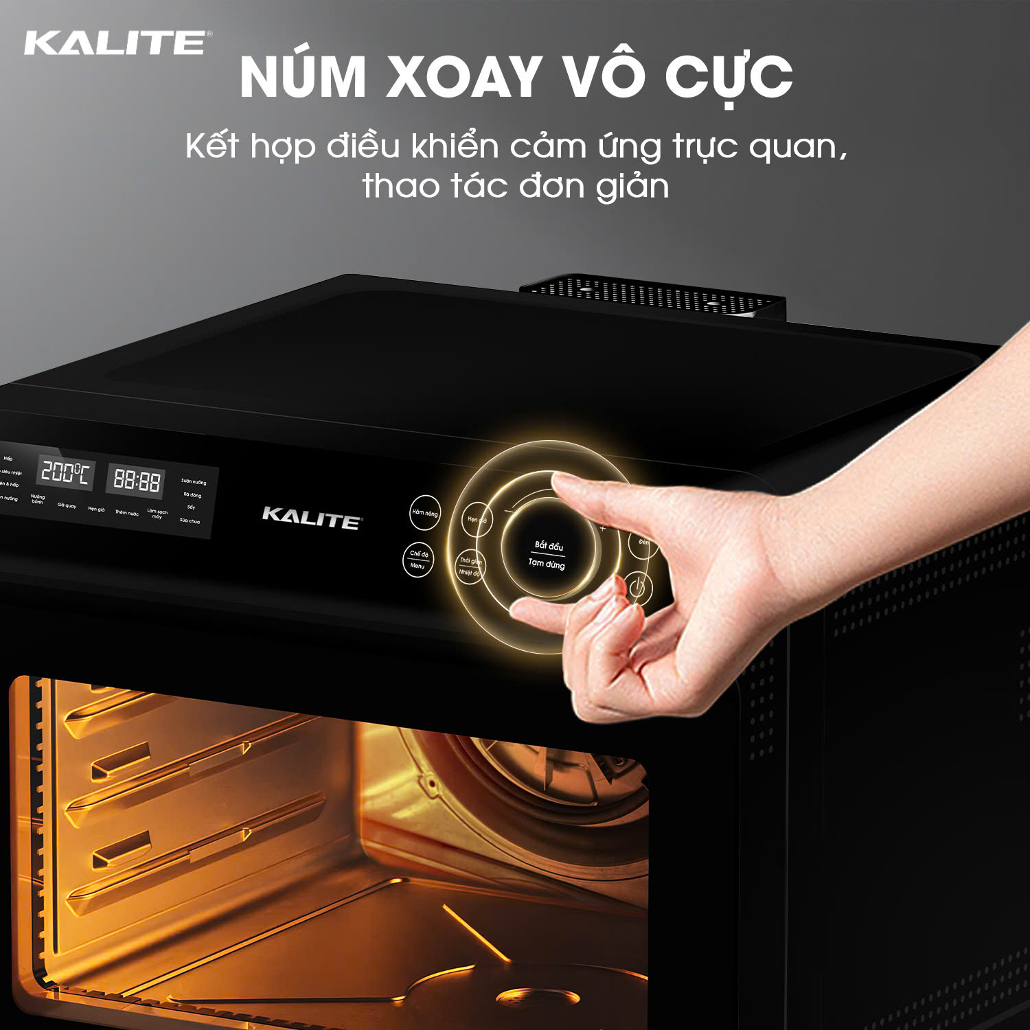 Nồi chiên hơi nước KALITE STEAM FUSION PRO, 4in1 chiên, hấp, nướng, rã đông, 20 lít