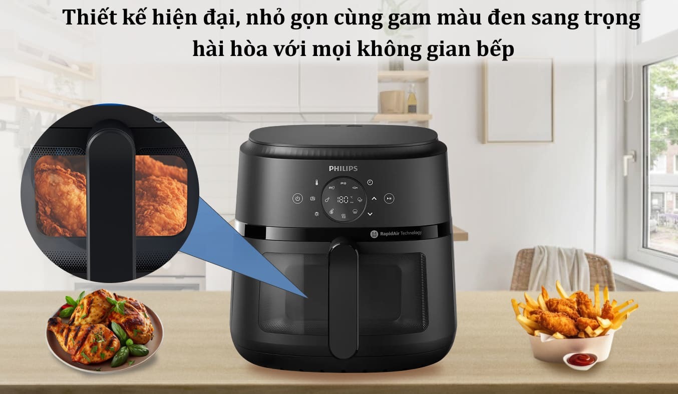 ( GIẢM 30%) Nồi chiên không dầu Philips 4.2 lít NA220/00 (Hàng chính hãng)