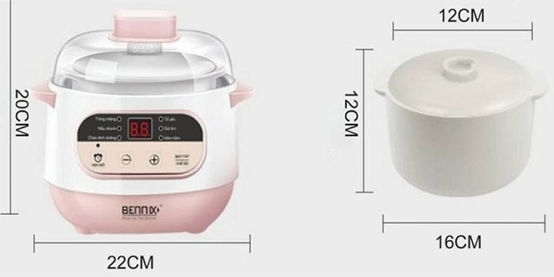 [HÀNG CHÍNH HÃNG] Nồi nấu chậm, chưng yến Bennix 1lit BN-100A