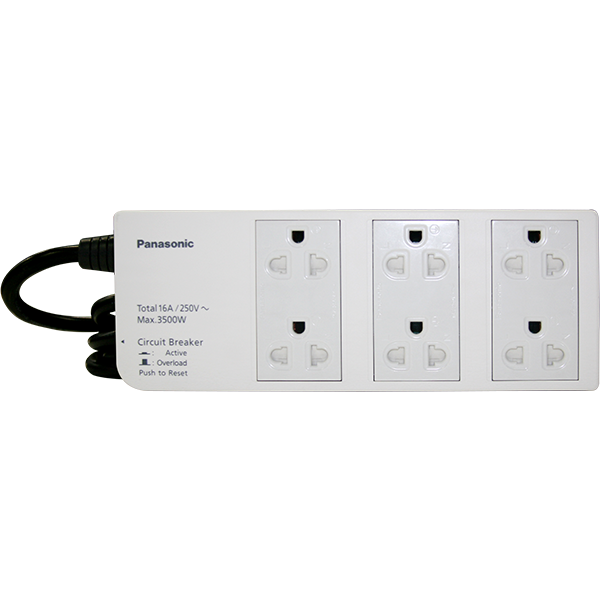 [CHÍNH HÃNG] Ổ cắm Panasonic model WCHG2836 (có dây - 6 ổ cắm 3 chấu)
