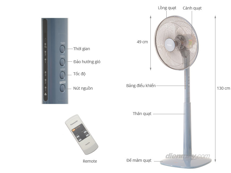 [F-409K] [Hàng chính hãng] Quạt đứng Panasonic F-409KB/ F-409KBE/ F-409KMR / F-400C