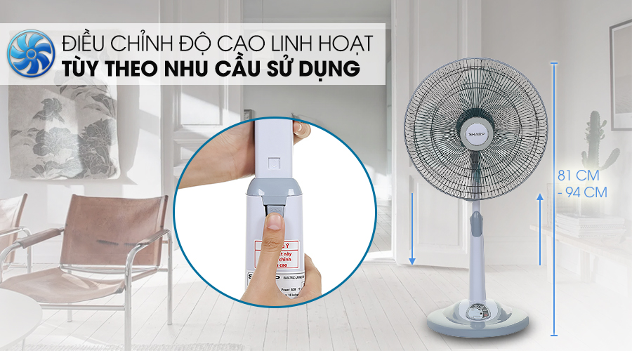 [Hàng chính hãng] Quạt lửng Sharp PJ-L40RV xuất xứ Malaysia
