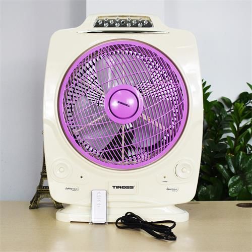Quạt sạc tích điện có đèn Tiross TS917 (Hàng chính hãng)