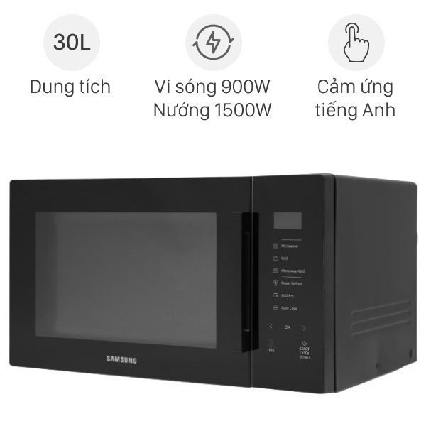 [ Hàng chính hãng ] Lò vi sóng có nướng Samsung MG30T5018CK/SV 30 lít