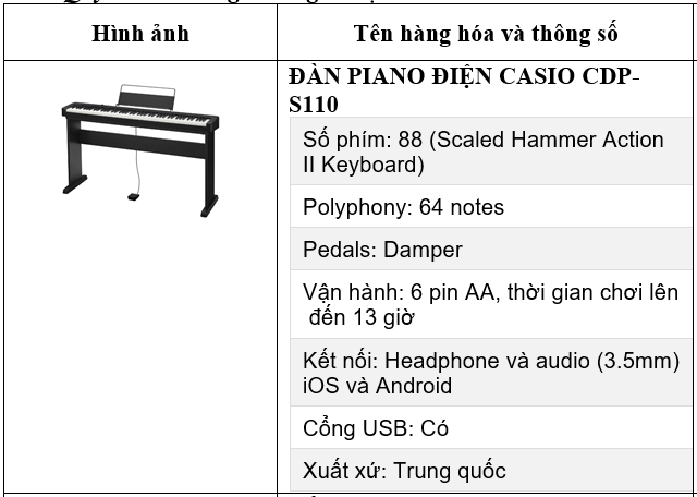 [HÀNG CHÍNH HÃNG] Đàn Piano Điện Tử 88 Phím Casio CDPS110 New Casio Digital Piano CDP-S110