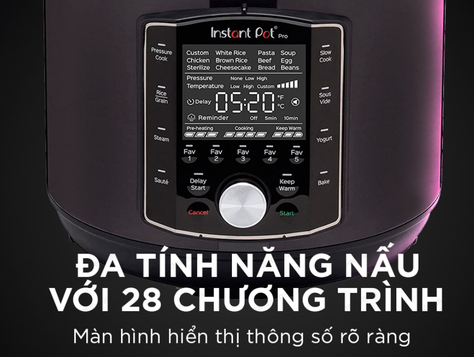 [GIẢM 30%] (GIAN HÀNG CHÍNH HÃNG) Nồi áp suất đa năng Instant Pot Pro 60 / IP Pro 60 - 5.7 lít 10 in 1 - Xuất xứ Thương hiệu Canada