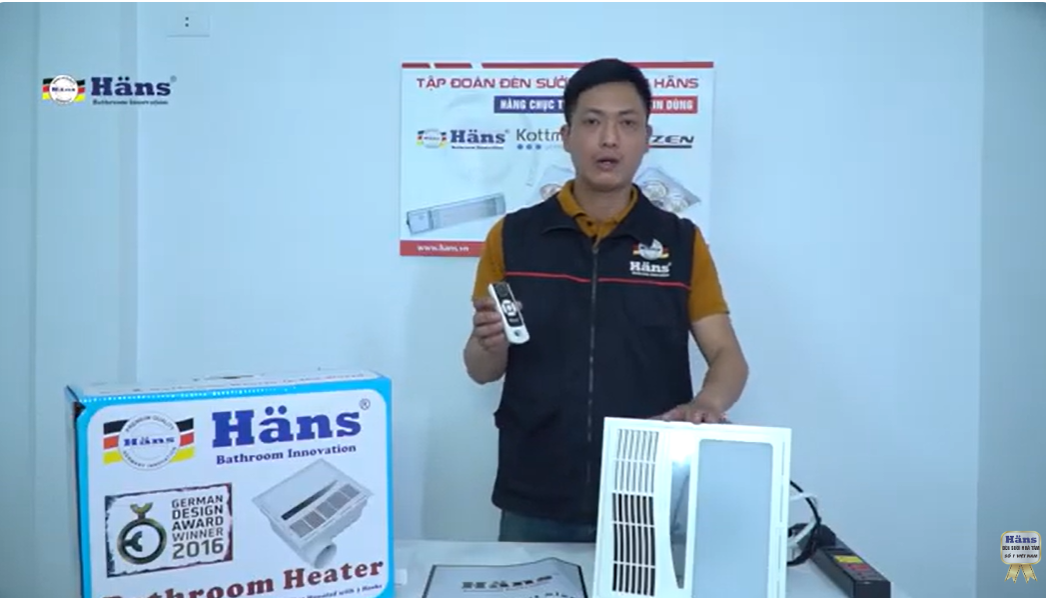 [GIẢM 50%] HANS HAS / Quạt thông gió âm trần điều khiển từ xa HANS HAR - Hàng chính hãng