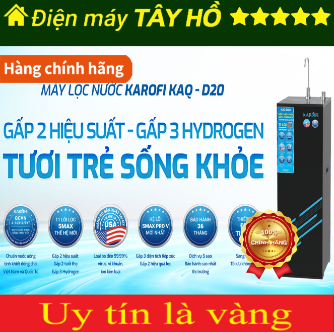 [HÀNG CHÍNH HÃNG] MÁY LỌC NƯỚC KAROFI KAQ-D20 - 11 LÕI