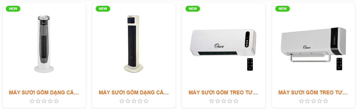 Sưởi gốm Hare HR-HT2005 / Hare HR-HT2003 /Hare HR-HT2000 / Hare HR-HT2001