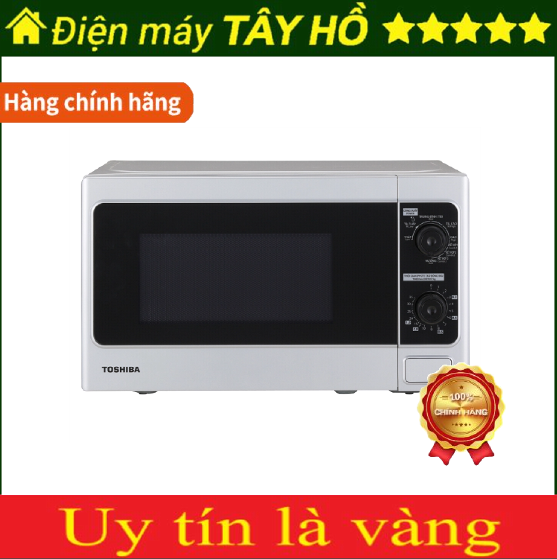 [HÀNG CHÍNH HÃNG] Lò vi sóng có nướng Toshiba ER-SGM20(S1)VN 20 lít xuất xứ Thái Lan