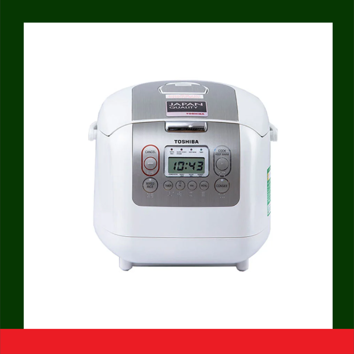 [HÀNG CHÍNH HÃNG] Nồi cơm điện Toshiba 1.8 lít RC-18NTFV (W) = RC-18NMF xuất xứ Thái Lan