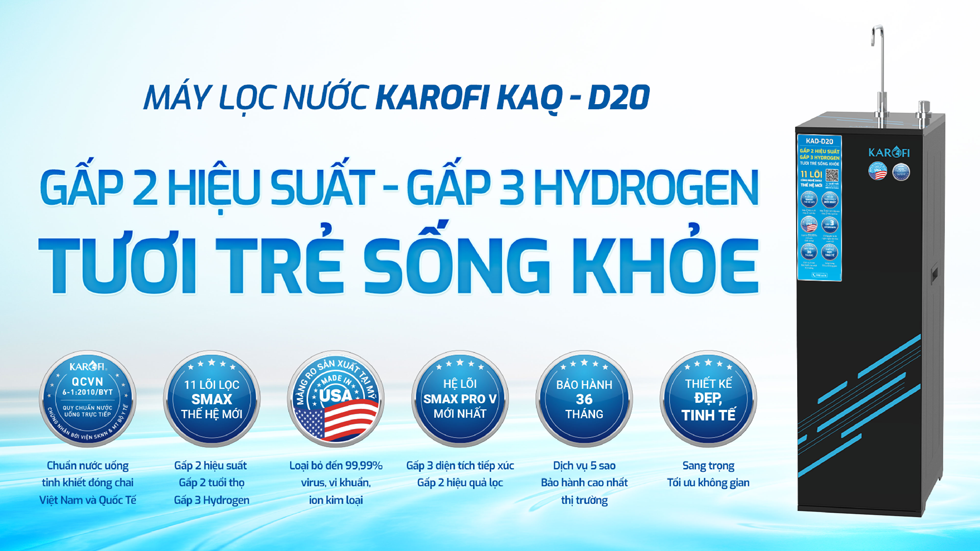 [HÀNG CHÍNH HÃNG] MÁY LỌC NƯỚC KAROFI KAQ-D20 - 11 LÕI