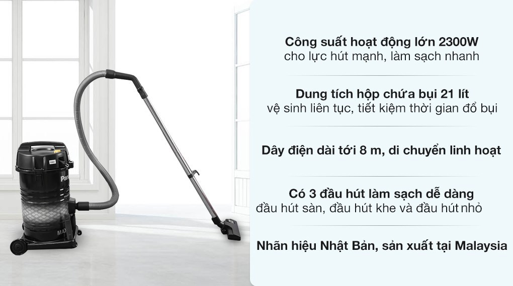 [BẢO HÀNH CHÍNH HÃNG] Máy hút bụi công nghiệp Panasonic MC-YL637SN49