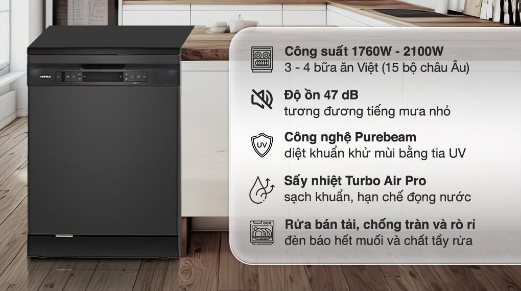 [HÀNG CHÍNH HÃNG] Máy rửa chén độc lập Hafele HDW-F605B (535.29.660)