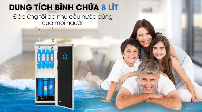 [CHÍNH HÃNG] Máy lọc nước nóng nguội RO Karofi O-H128/H 8 lõi