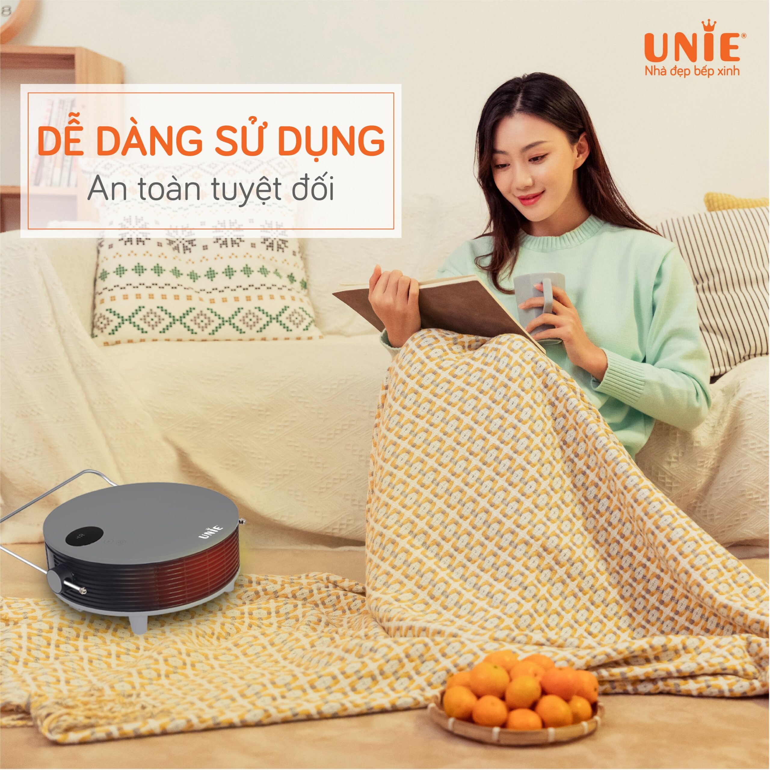 [HÀNG CHÍNH HÃNG] Máy sưởi gốm UNIE UE-125