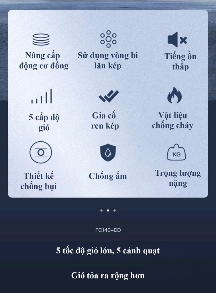 [GIẢM THÊM 50%] Quạt trần 5 cánh Midea FC140-DD