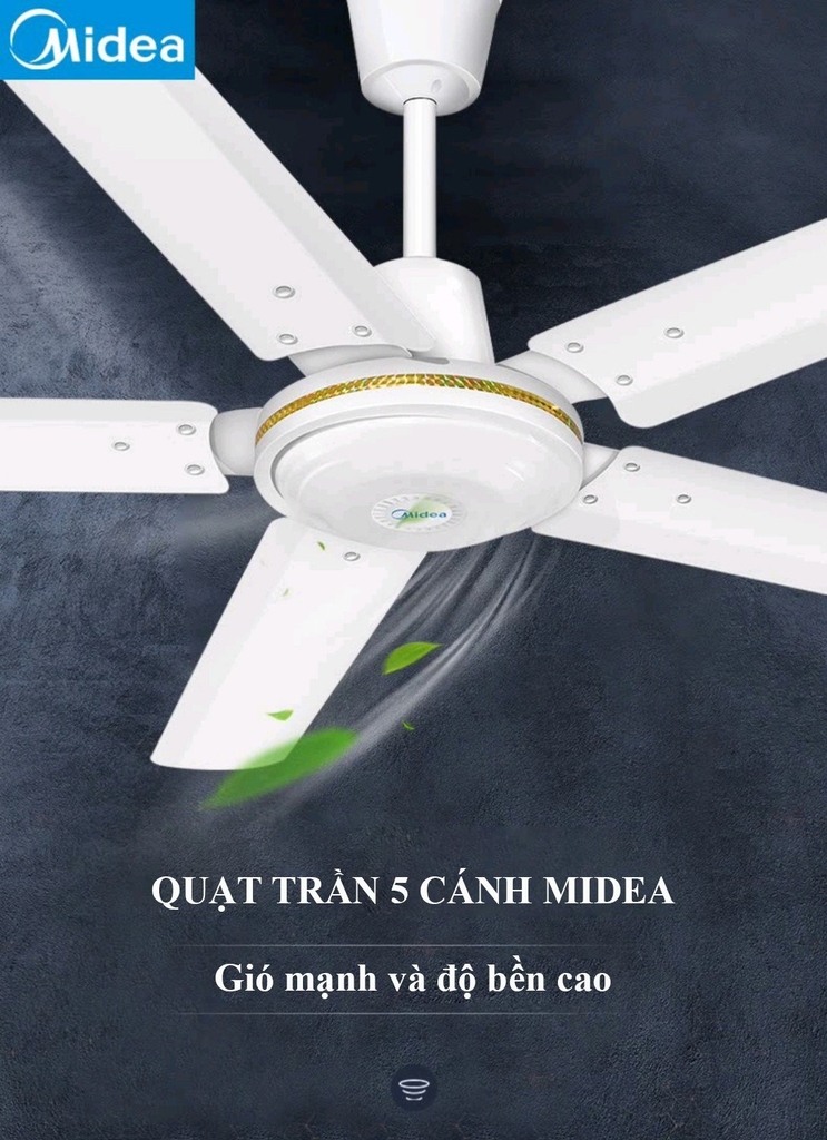 [GIẢM THÊM 50%] Quạt trần 5 cánh Midea FC140-DD