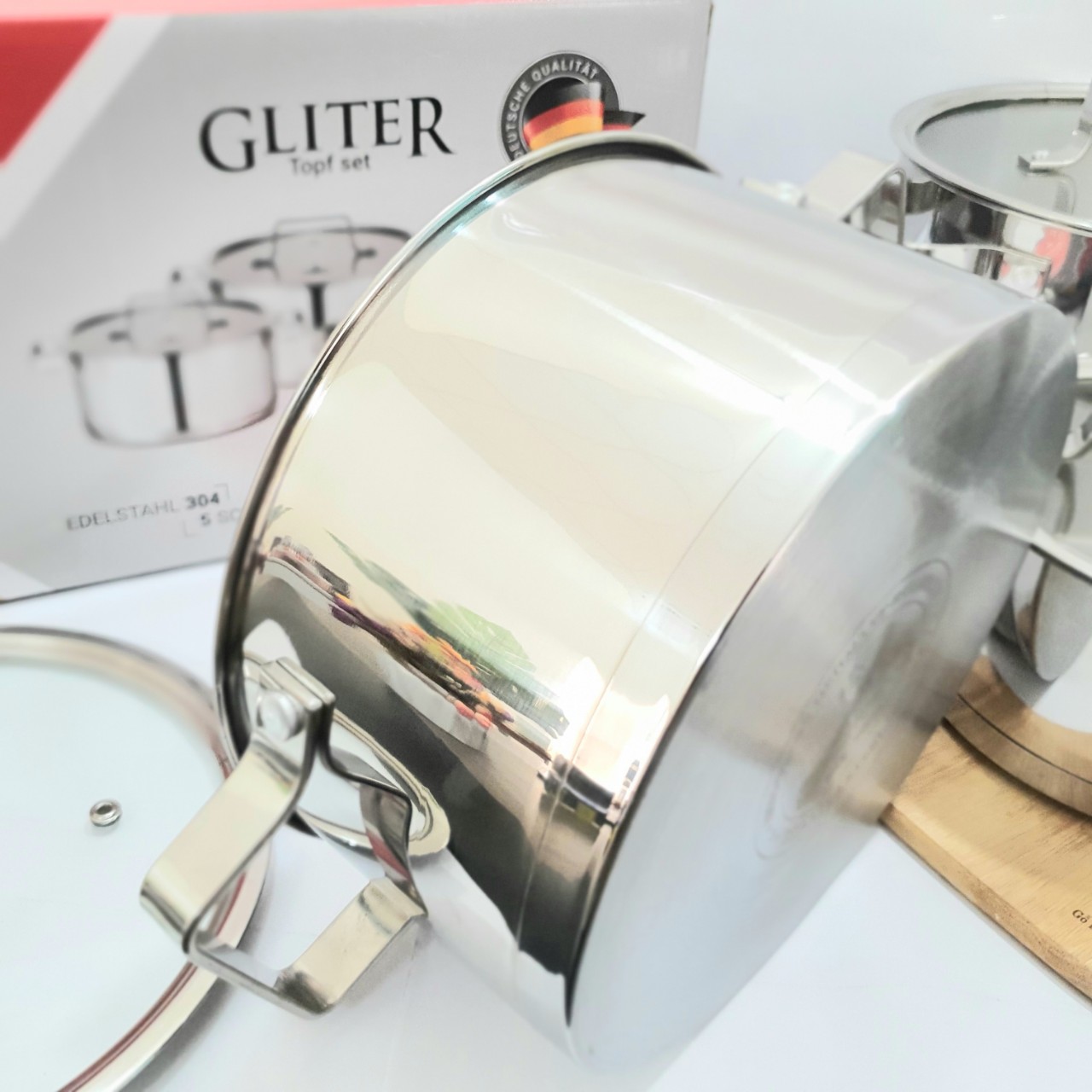 Bộ Nồi Inox 304 Cao Cấp 5 Đáy Kalpen Gliter KP-3568