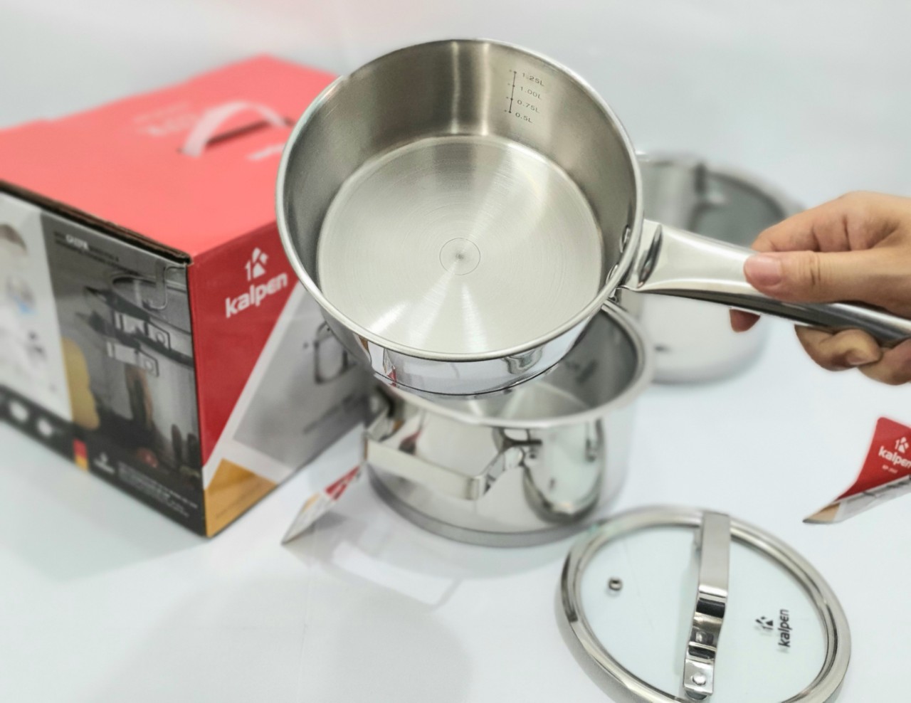 Bộ Nồi Inox 304 Cao Cấp 5 Đáy Kalpen Gliter KP-3568