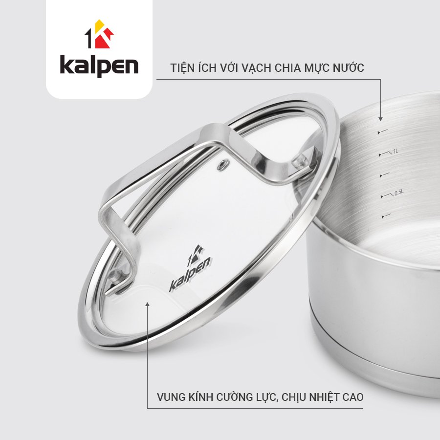 Bộ Nồi Inox 304 Cao Cấp 5 Đáy Kalpen Gliter KP-3568
