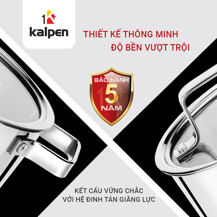 Bộ Nồi Inox 304 Cao Cấp 5 Đáy Kalpen Gliter KP-3568