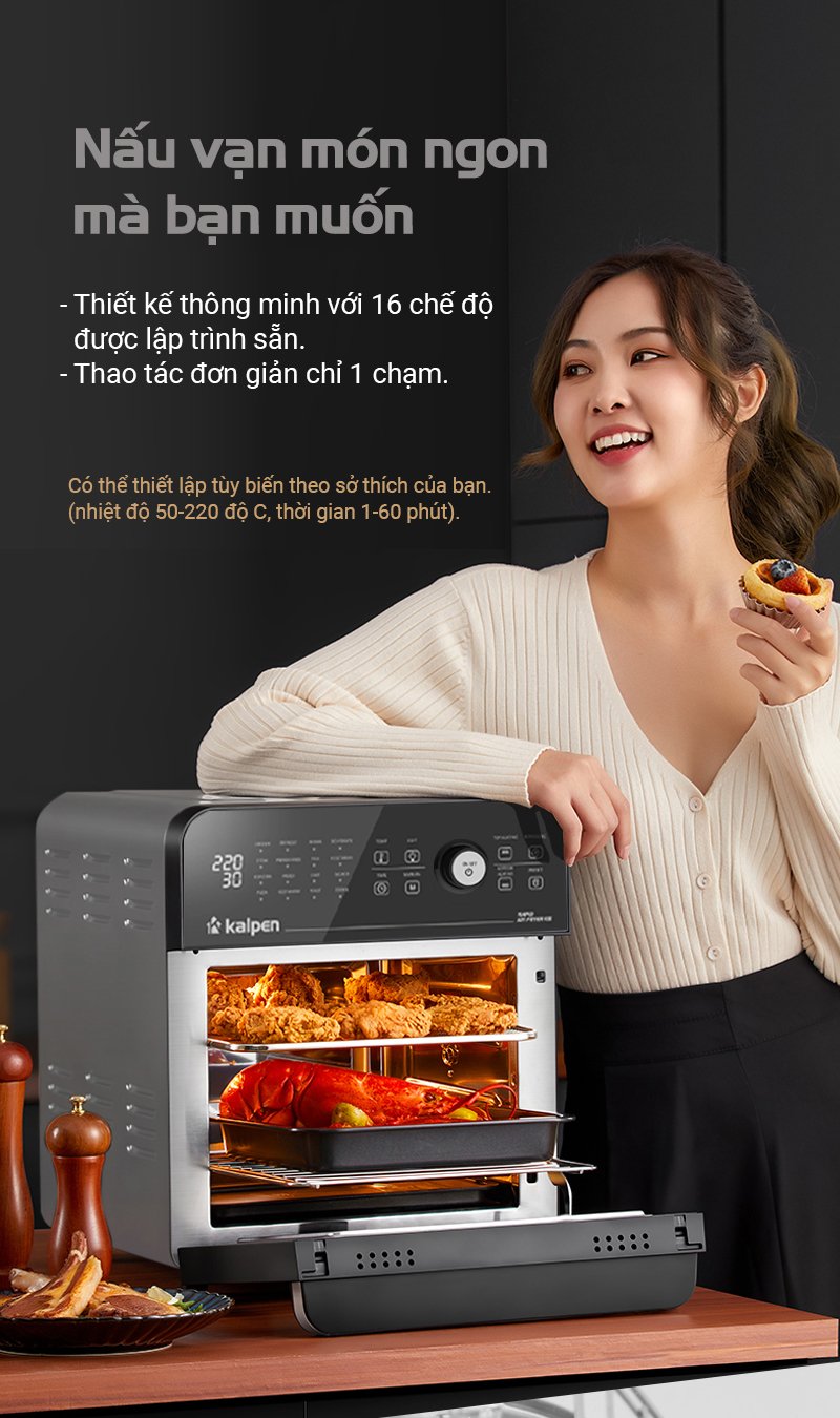 [HÀNG CHÍNH HÃNG] Nồi Chiên Không Dầu Cao Cấp Kalpen K15 ( bỏ mã không có hàng)