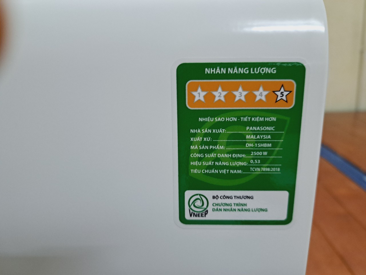 [PANASONIC | DH-15HBMVW] [HÀNG CHÍNH HÃNG] Máy nước nóng Panasonic DH15HBMVW