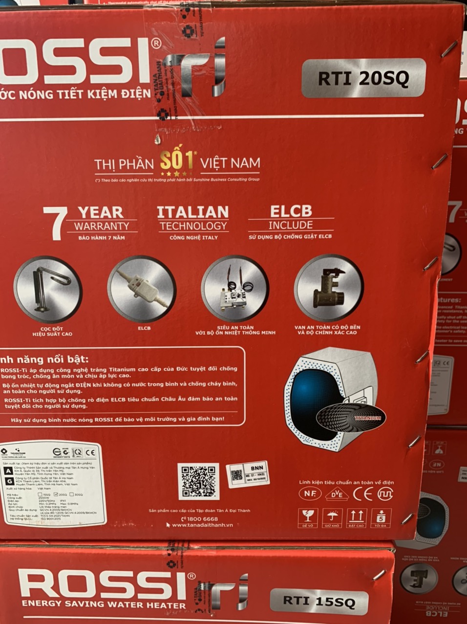 [HÀNG CHÍNH HÃNG] Bình nóng lạnh Rossi RTI 20SQ / TI-SMART 20L / RST 20SQ