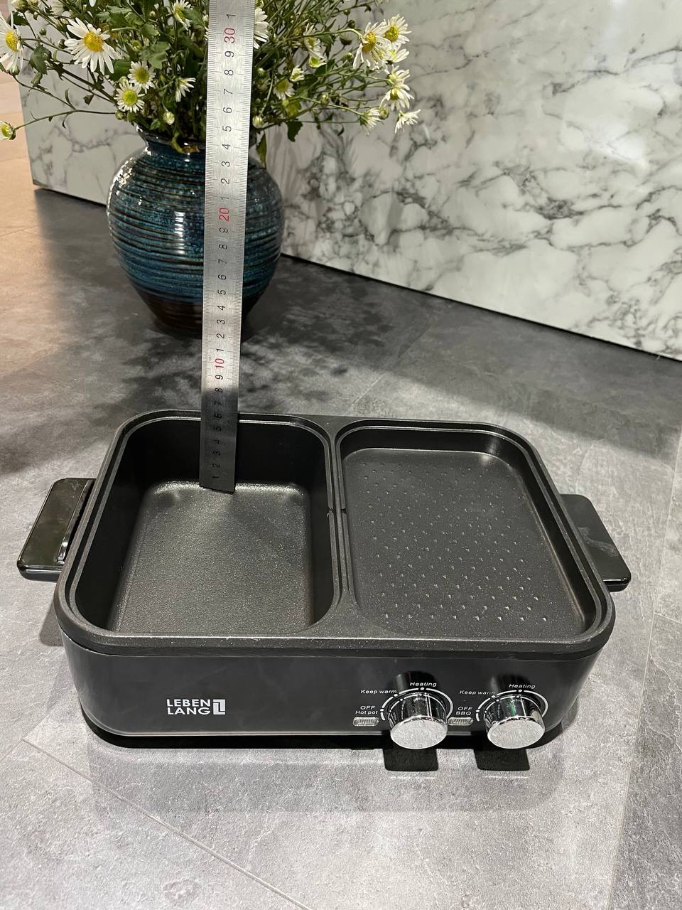 [HÃNG CHÍNH HÃNG] Nồi lẩu nướng điện 2IN1 Lebenlang LBL8583
