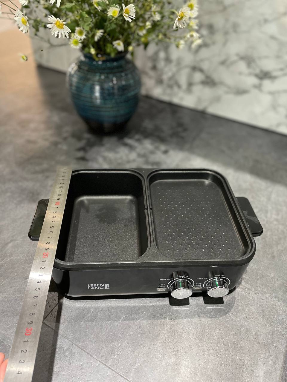 [HÃNG CHÍNH HÃNG] Nồi lẩu nướng điện 2IN1 Lebenlang LBL8583