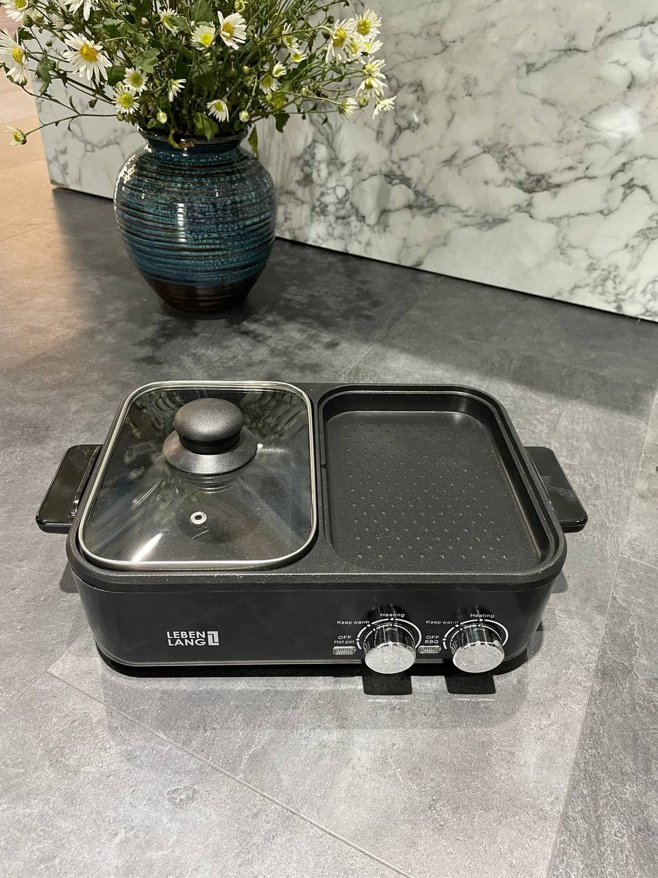 [HÃNG CHÍNH HÃNG] Nồi lẩu nướng điện 2IN1 Lebenlang LBL8583