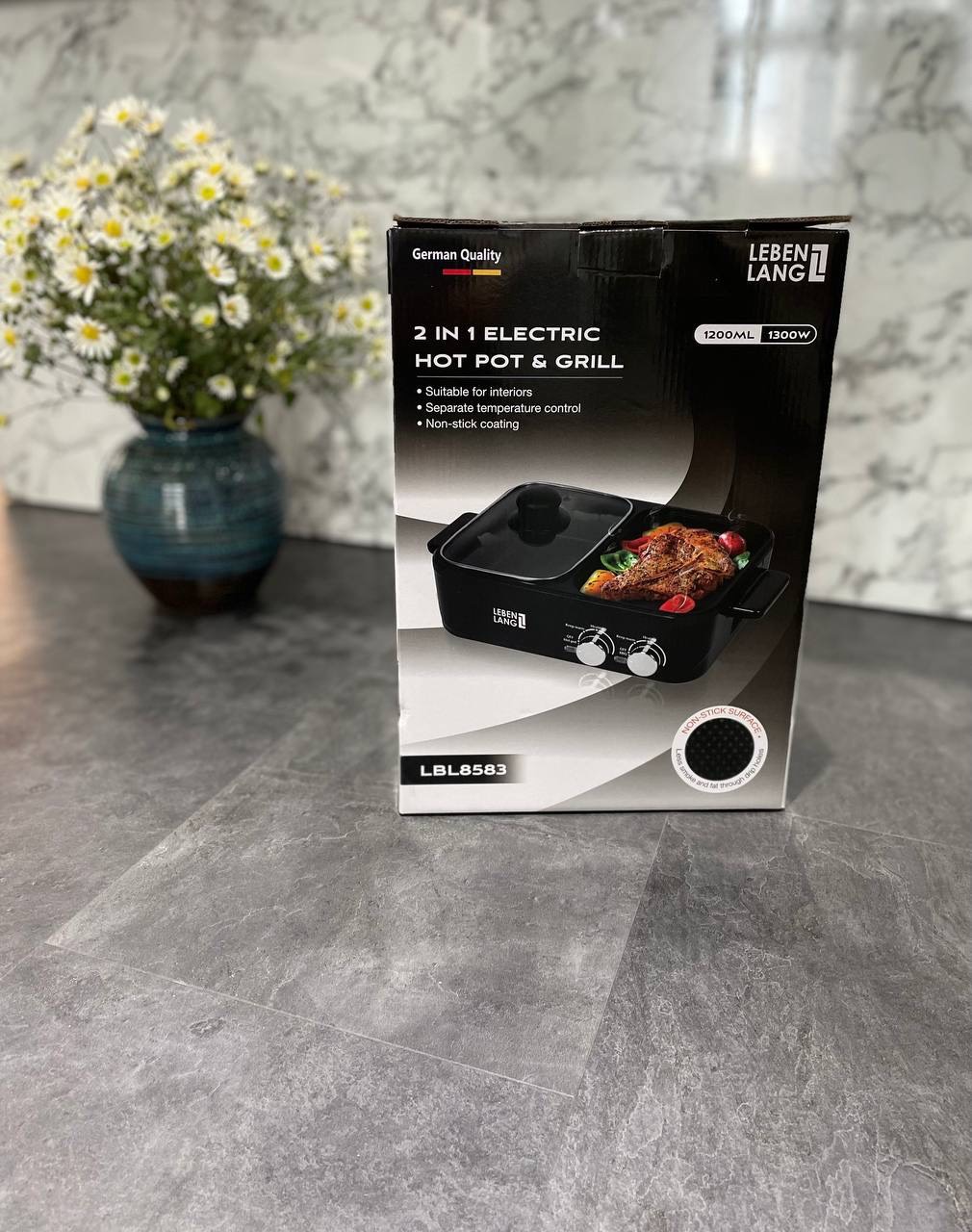 [HÃNG CHÍNH HÃNG] Nồi lẩu nướng điện 2IN1 Lebenlang LBL8583