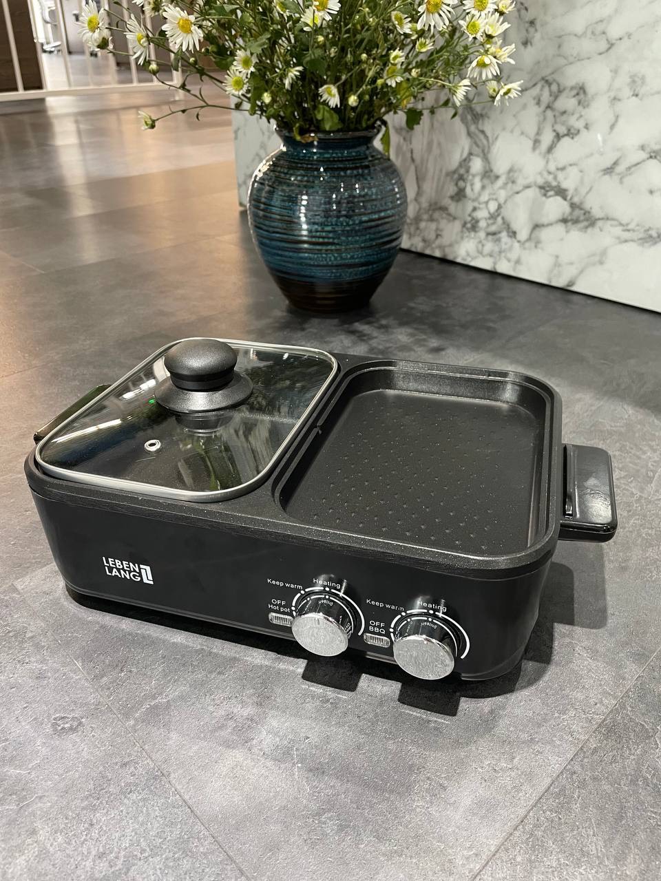 [HÃNG CHÍNH HÃNG] Nồi lẩu nướng điện 2IN1 Lebenlang LBL8583