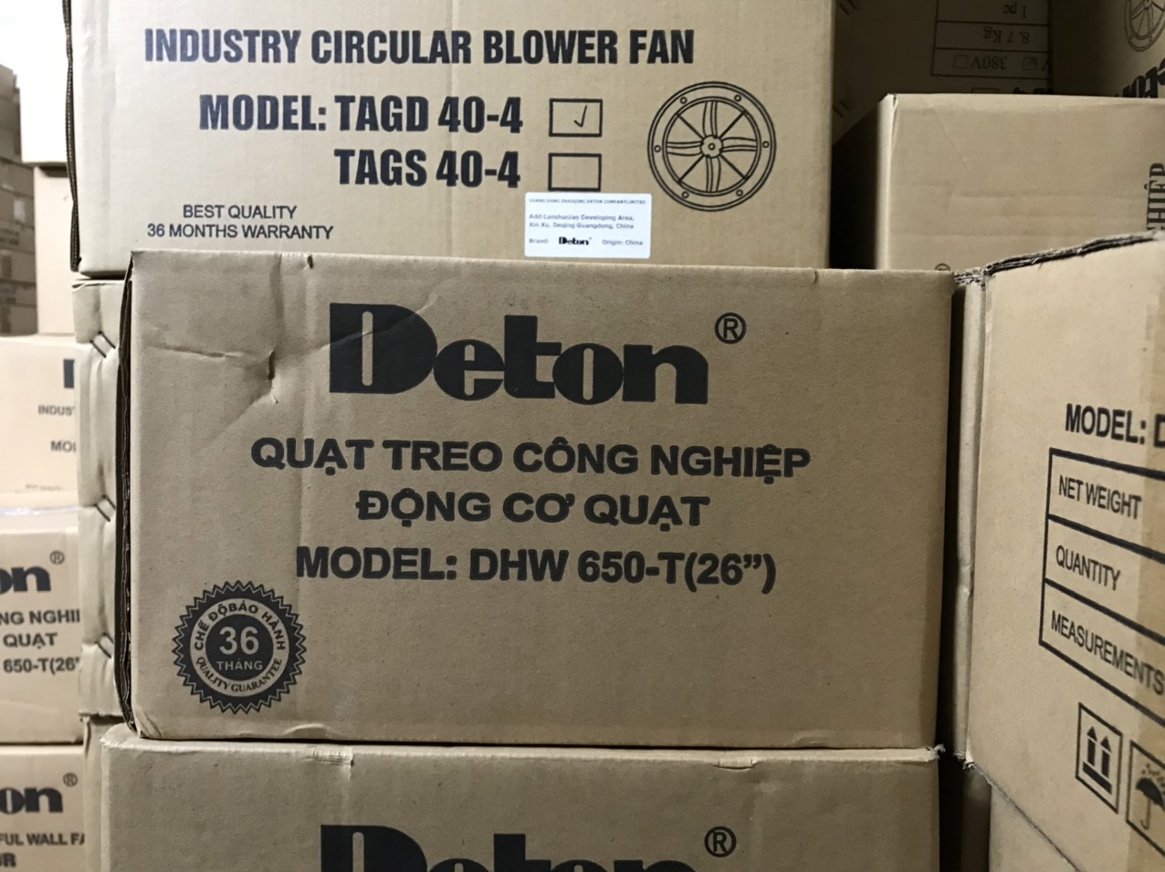 [HÀNG CHÍNH HÃNG] Quạt đứng công nghiệp Deton DHW650 / Quạt treo