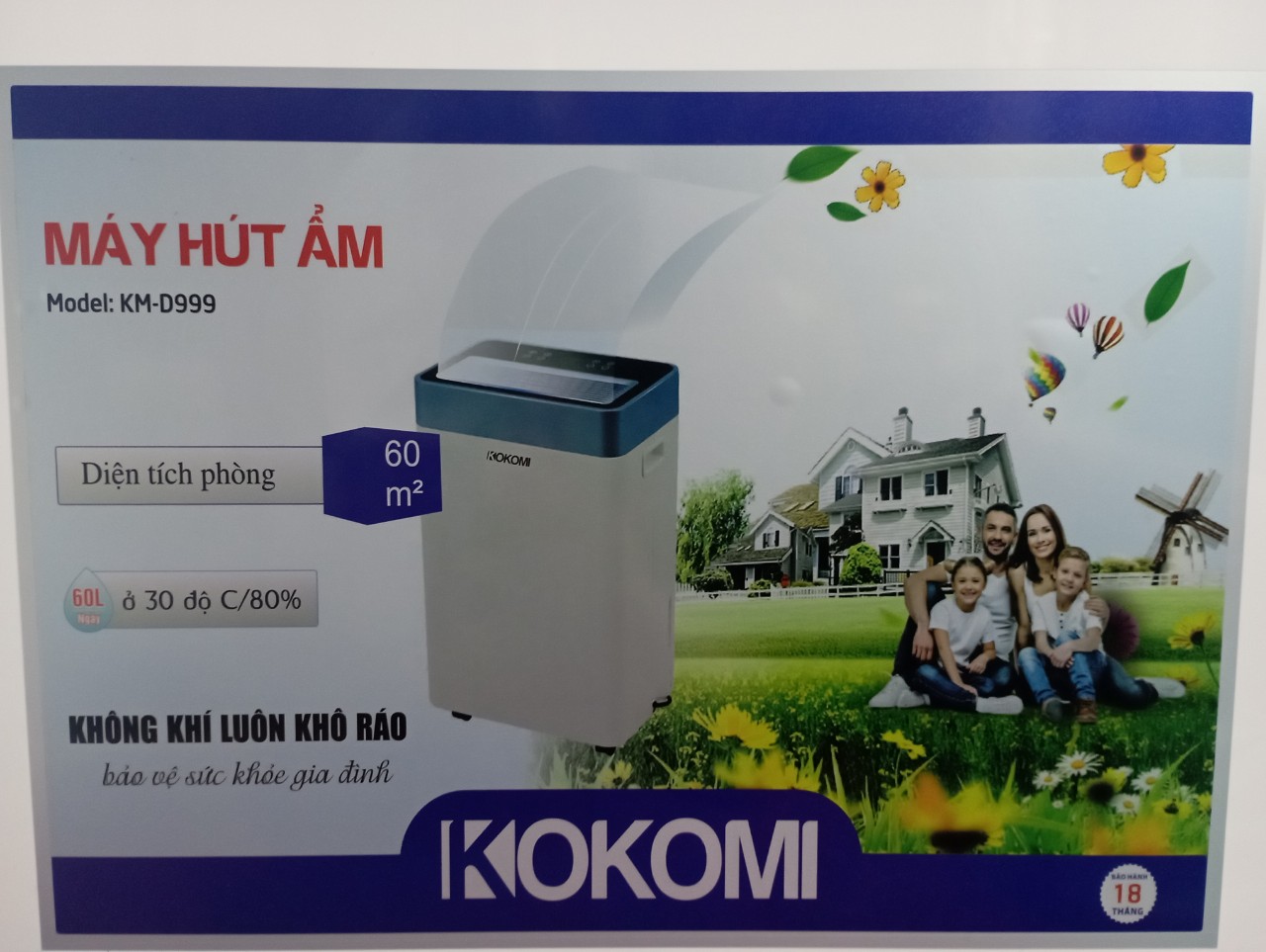 [HÀNG CHÍNH HÃNG] Máy Hút Ẩm cao cấp KOKOMI KD-D999 60 lít