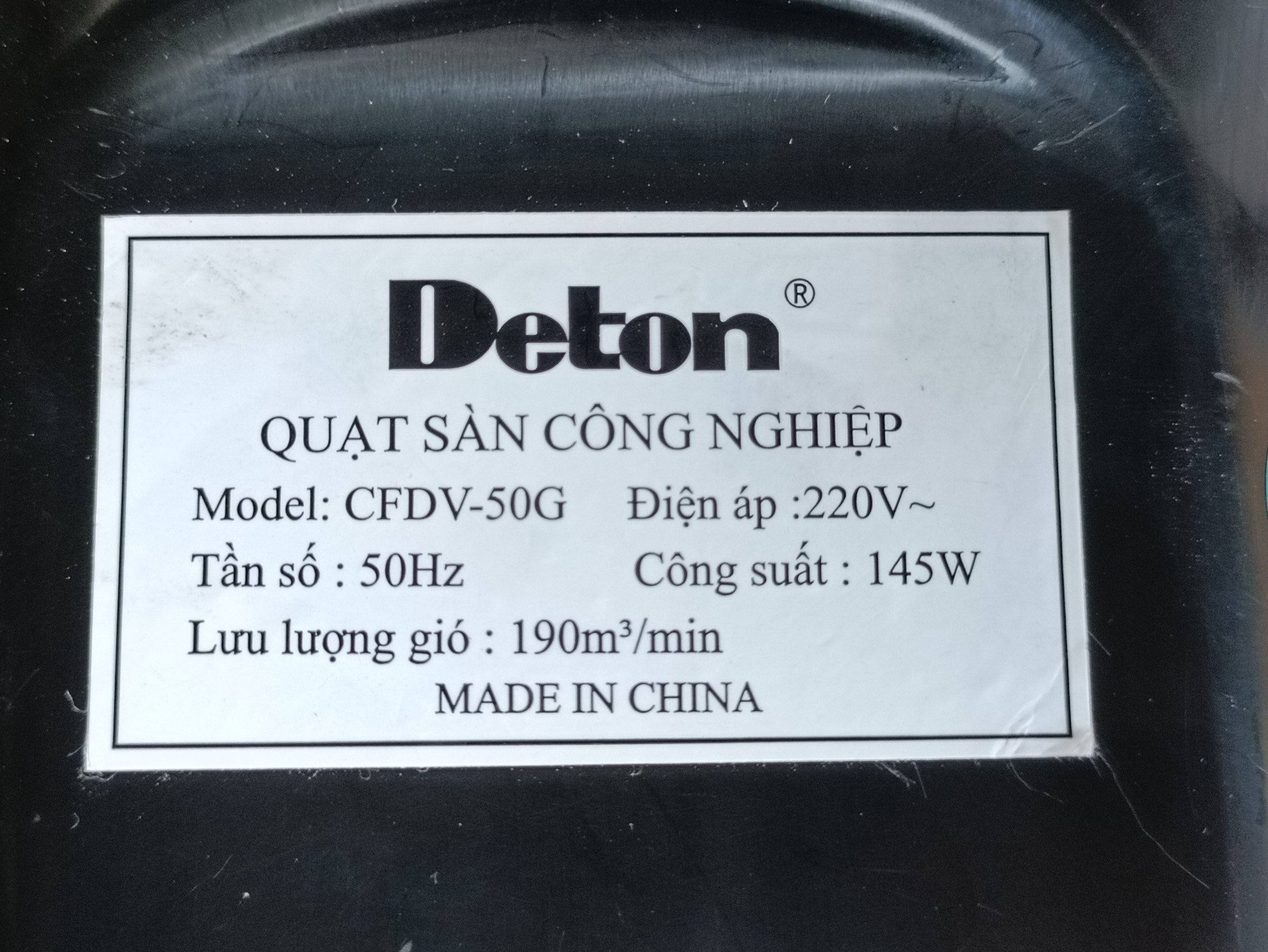 [HÀNG CHÍNH HÃNG] Quạt sàn Deton CFDV-50G = FE50-T loại sơn đen (có tuốc năng)