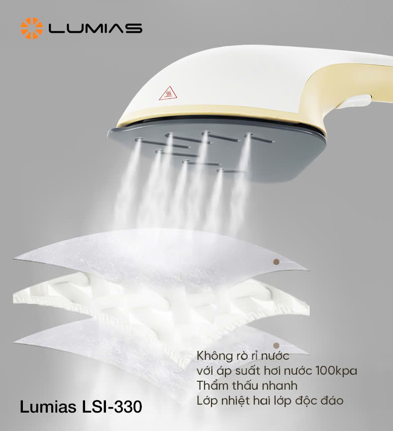 [HÀNG CHÍNH HÃNG] Bàn là hơi nước Lumias dung tích 330ml LSI-330