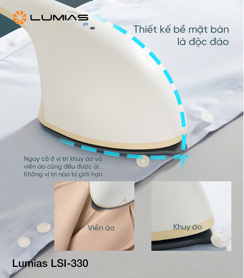 [HÀNG CHÍNH HÃNG] Bàn là hơi nước Lumias dung tích 330ml LSI-330