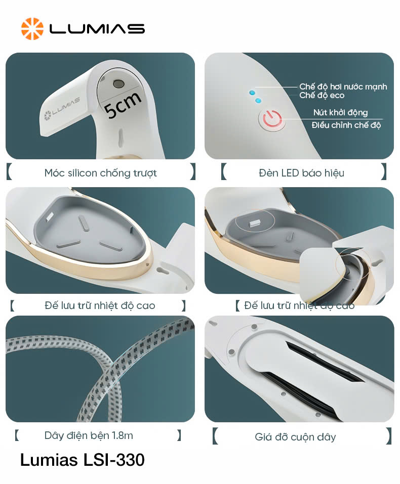 [HÀNG CHÍNH HÃNG] Bàn là hơi nước Lumias dung tích 330ml LSI-330