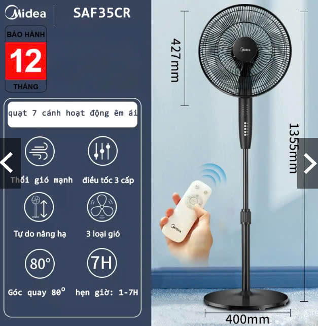 [HÀNG MỚI 100%] Quạt cây Midea SAF35CR