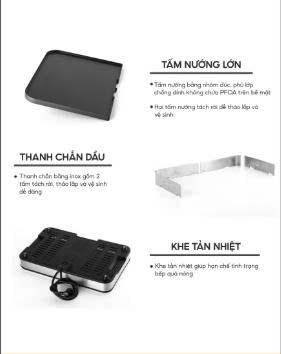 (GIẢM 30%) LBL8586 - Bếp nướng điện đôi không khói LEBENLANG 2000W