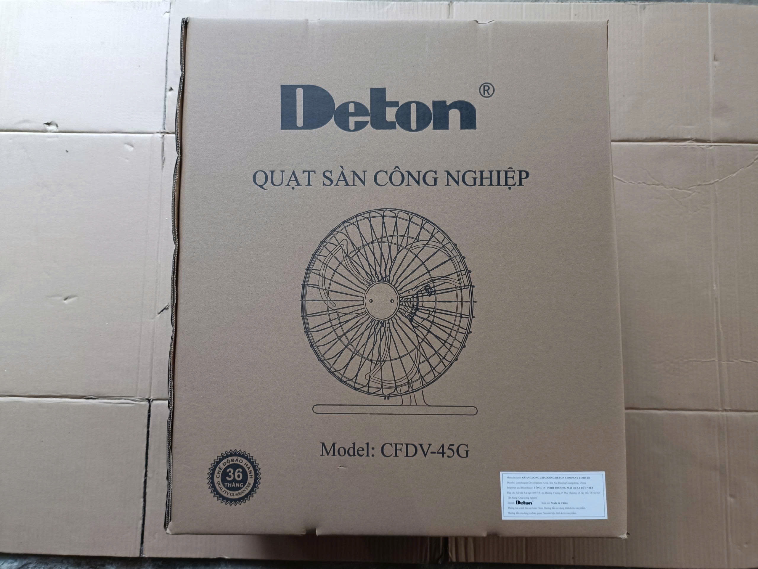 [HÀNG CHÍNH HÃNG] Quạt sàn Deton CFDV-45G / CFDV45G = FE45-T loại sơn đen (có tuốc năng)