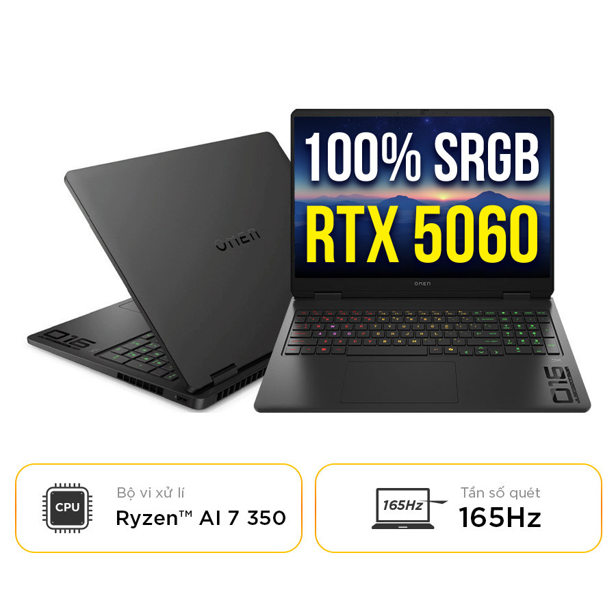 HP HyperX Omen 15 Ultra 7 255H 16Gb 1Tb màn 15.3inch FHD 165Hz RTX 5060