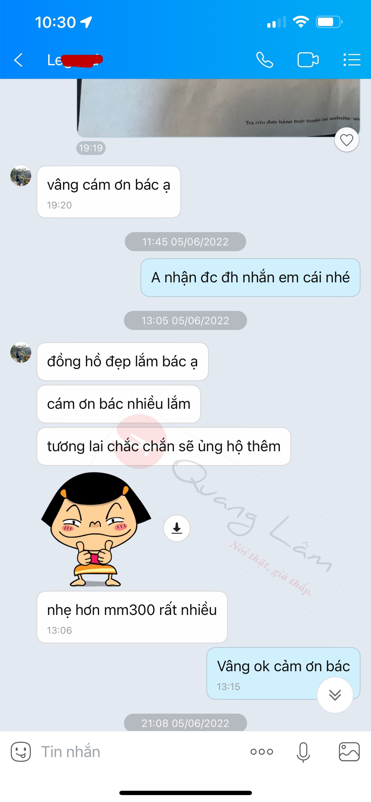 Quý Khách Hàng đánh giá về Đồng Hồ Quang Lâm