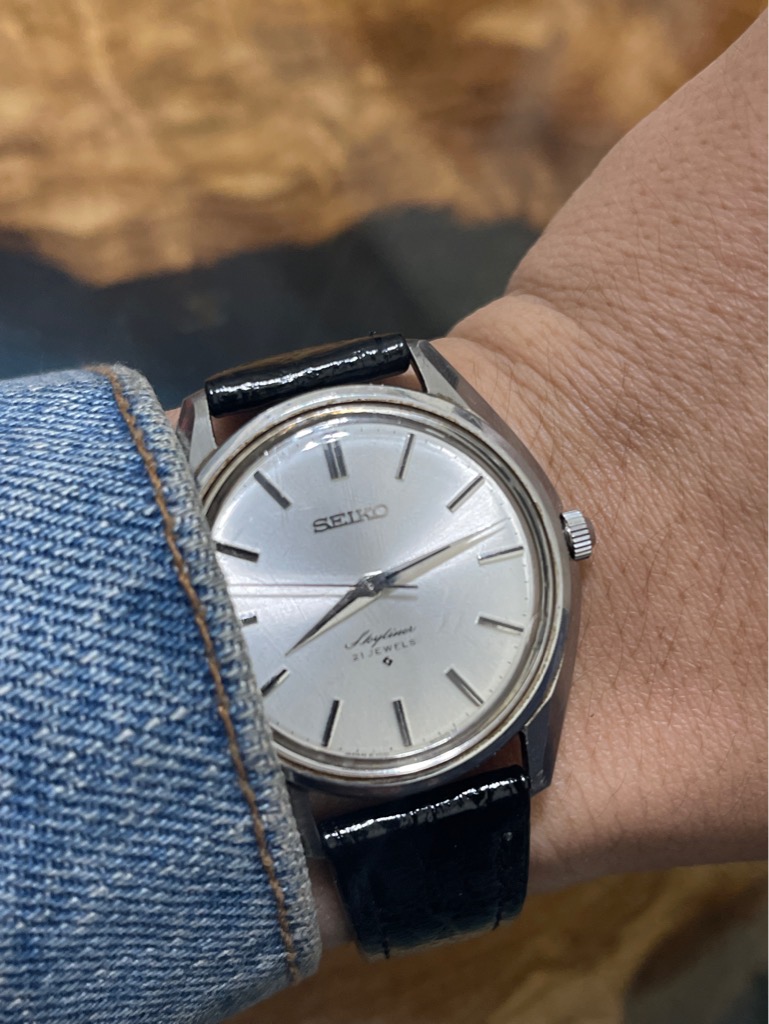 Vintage Seiko Skyliner 21 Jewels 6100-8000 - dây da