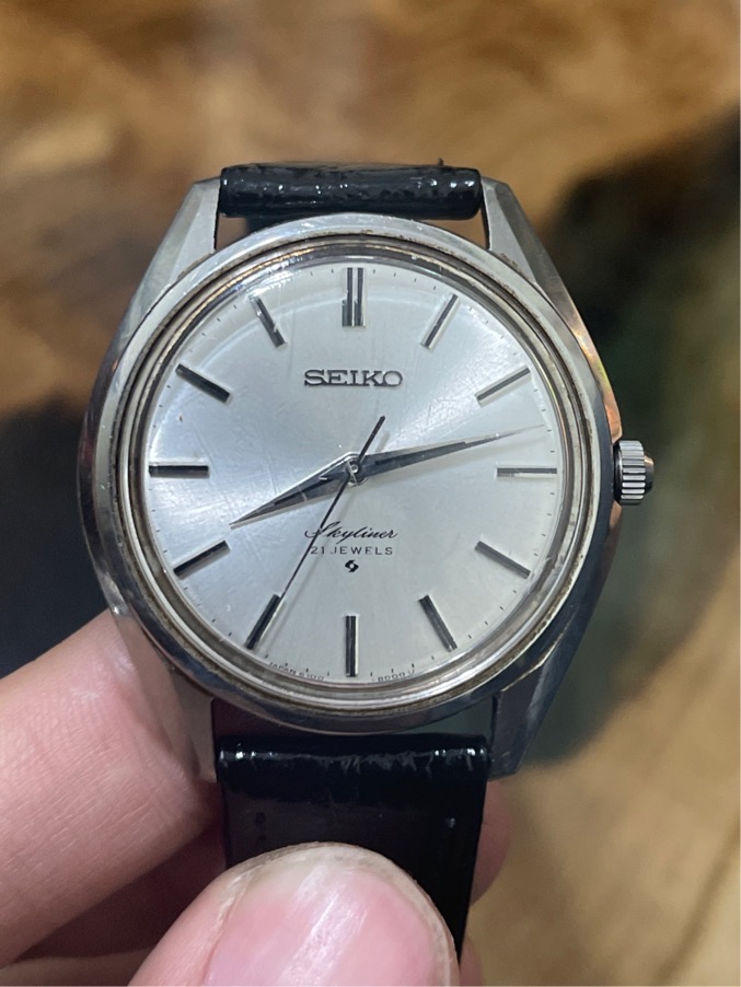 Vintage Seiko Skyliner 21 Jewels 6100-8000 - dây da